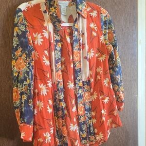 Floral Button-Up Blouse